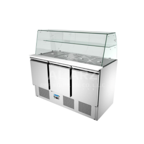 Counter Chiller Italy 3 Doors Open Salad Bar & Glass