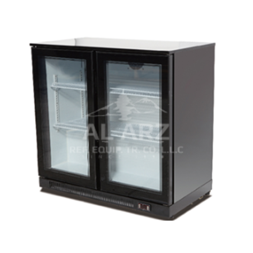 Double Hinged Door Black Bar Cooler